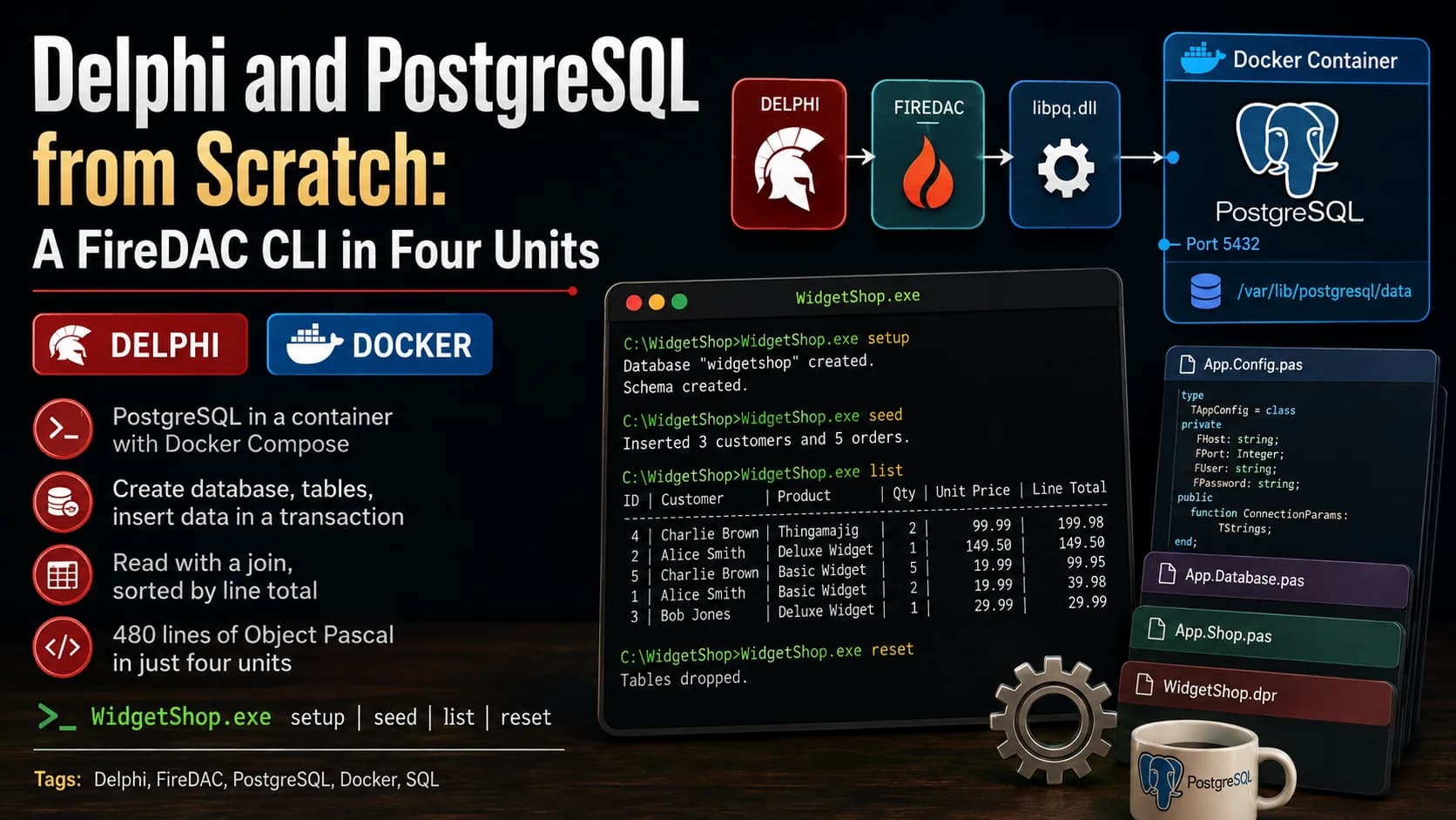 Delphi and PostgreSQL from Scratch: A FireDAC CLI in Four Units