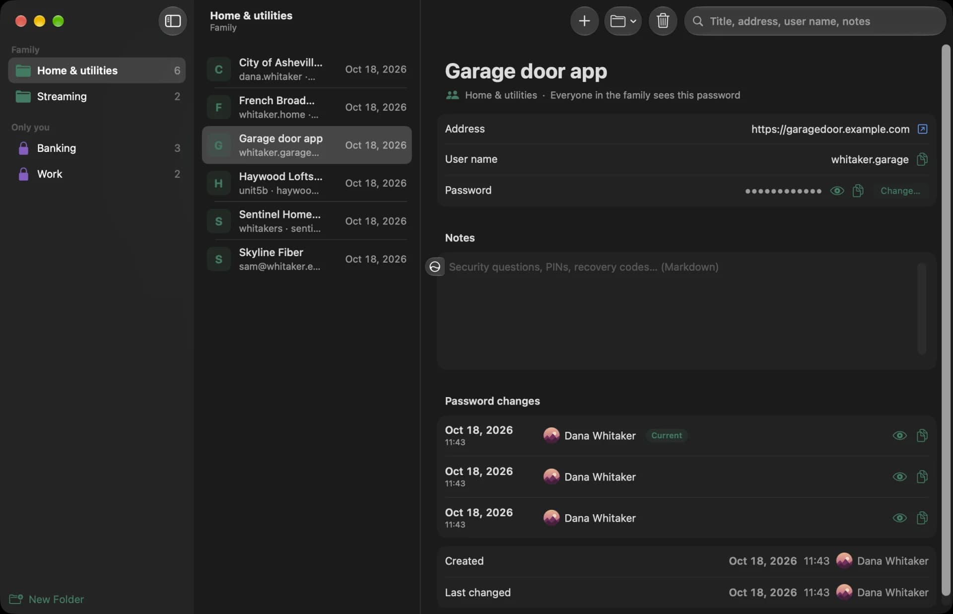 Passwords for Mac: gesperrt hinter Touch ID, mit Passwortverlauf und Generator.