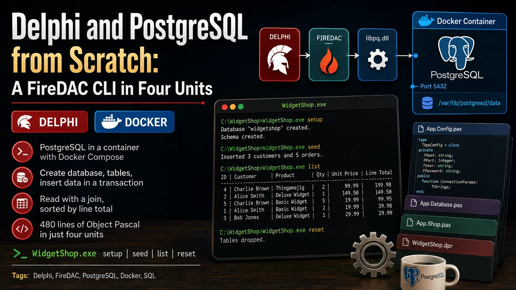 Delphi und PostgreSQL von Grund auf: eine FireDAC-CLI in vier Units